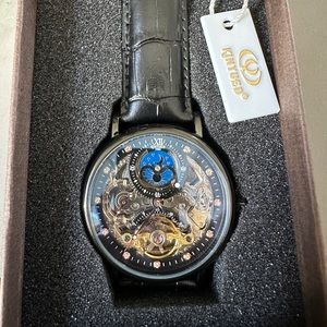 NWT KINYUED Multiple Time Zone Mens Watches Automatic Mechanical Watch